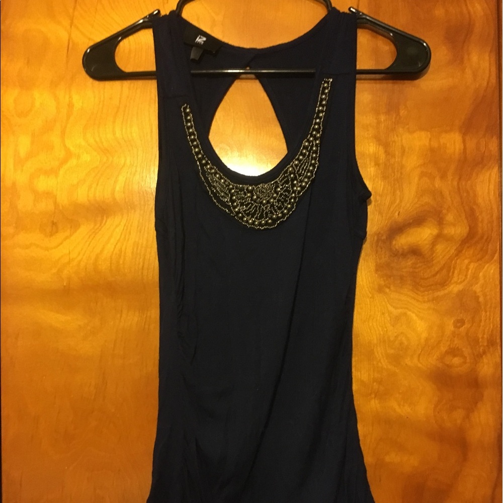 Navy Blue Beaded Tank